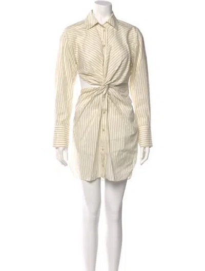 Pre-owned Alexis Striped Mini Dress In Neutral