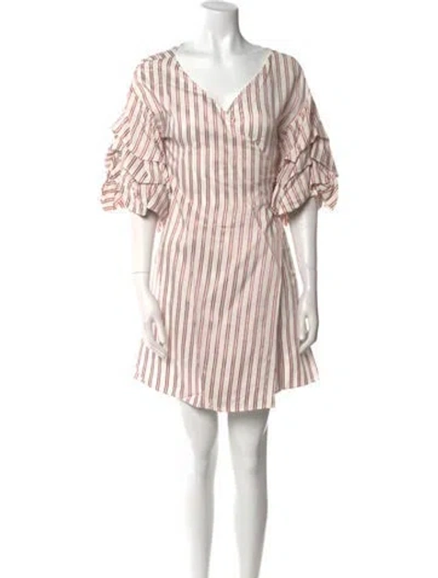 Pre-owned Alexis Striped Mini Dress In Neutral