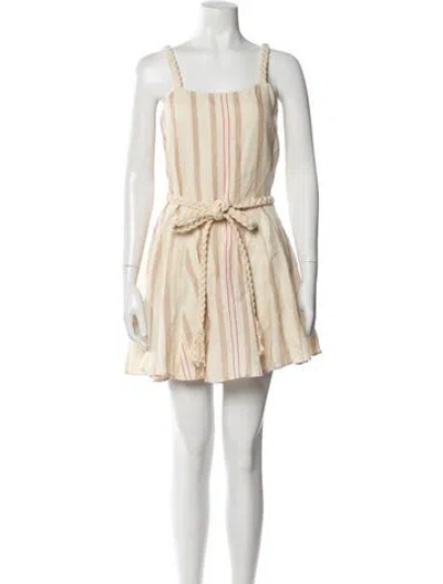 Pre-owned Alexis Striped Mini Dress In Neutral