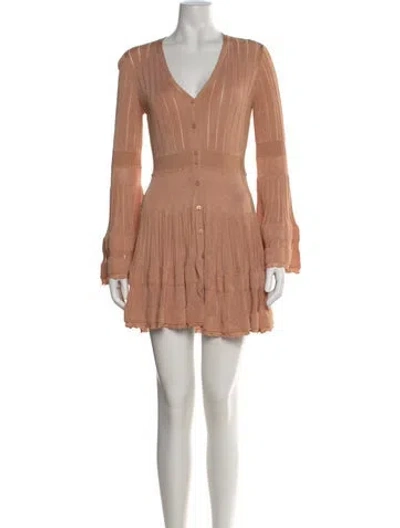 Pre-owned Alexis Striped Mini Dress In Neutral