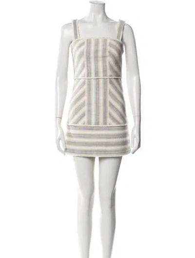 Pre-owned Alexis Striped Mini Dress In Neutral