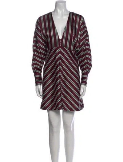 Pre-owned Alexis Striped Mini Dress In Purple