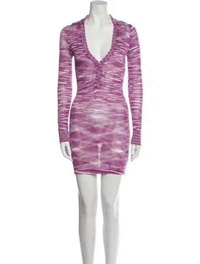 Pre-owned Alexis Striped Mini Dress In Purple
