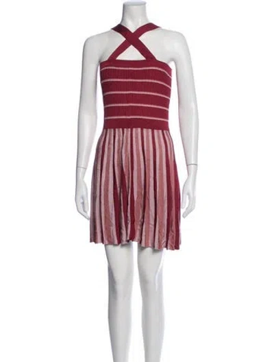 Pre-owned Alexis Striped Mini Dress In Red