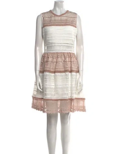 Pre-owned Alexis Striped Mini Dress In White