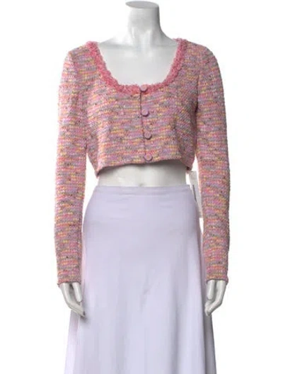 Pre-owned Alexis Striped Scoop Neck Sweater In Pink