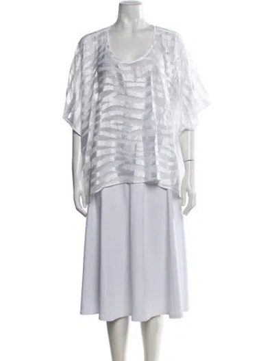 Pre-owned Alexis Striped Scoop Neck Top In Neutrals