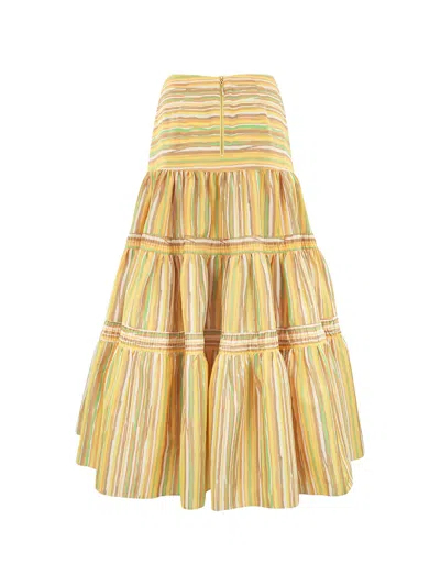 Alexis Striped Skirt In Yellow