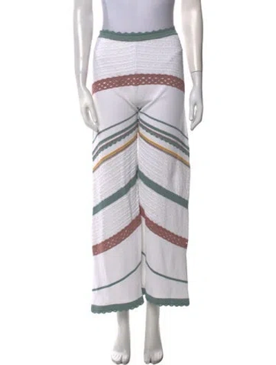 Pre-owned Alexis Striped Straight Leg Pants W/ Tags In White