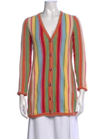 Pre-owned Alexis Striped V-neck Sweater In Multicolor
