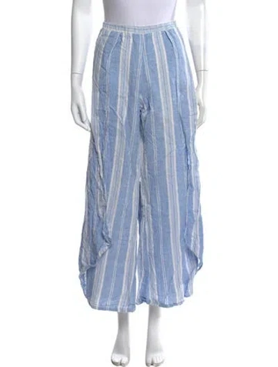Pre-owned Alexis Striped Wide Leg Pants In Blue