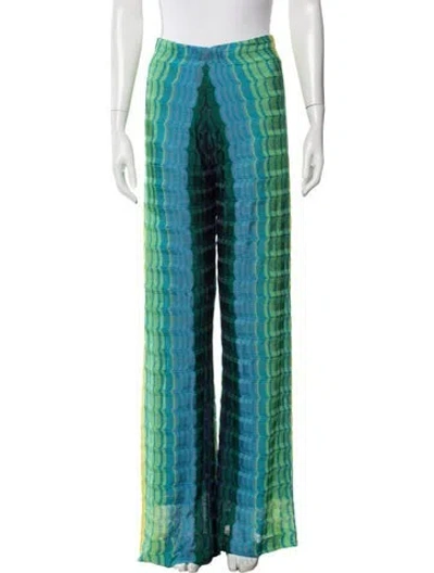 Pre-owned Alexis Striped Wide Leg Pants In Blue