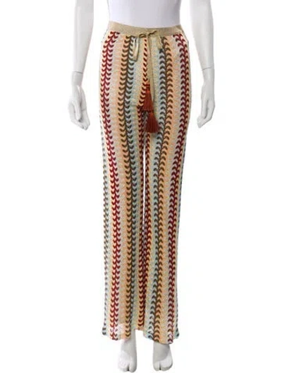Pre-owned Alexis Striped Wide Leg Pants In Neutral
