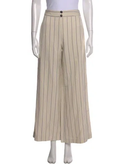 Pre-owned Alexis Striped Wide Leg Pants In Neutral