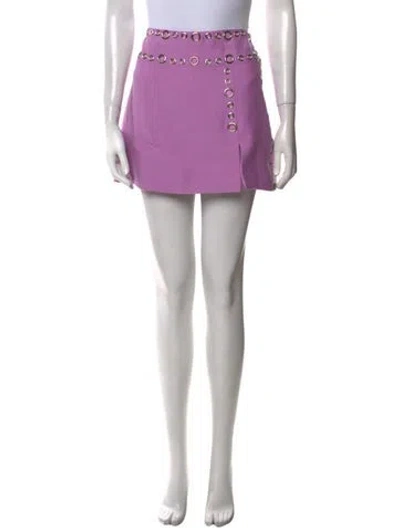 Pre-owned Alexis Studded Accents Mini Skirt In Purple