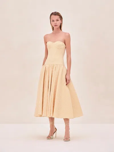 Alexis Summers Dress In Yellow Stripe