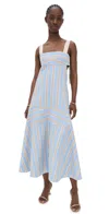 Alexis Talette Striped Cutout Cotton Midi Dress In Brown