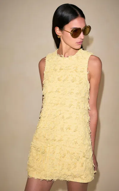 Alexis Taormina Tweed Mini Dress In Yellow