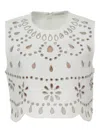 Alexis Tavy Cut-out Embellished Top In White