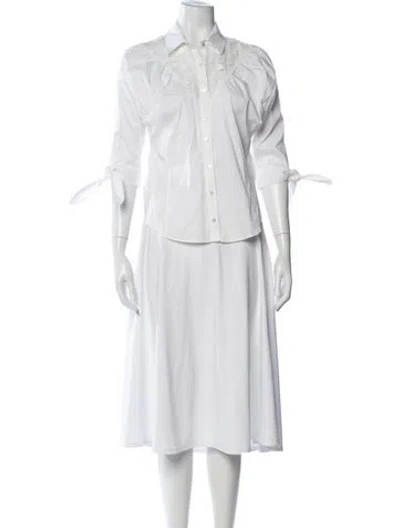 Pre-owned Alexis Three-quarter Sleeve Blouse In White