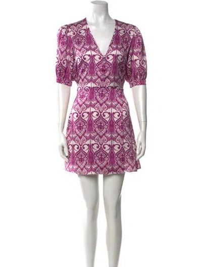 Pre-owned Alexis Tie Neck Long Dress In Purple