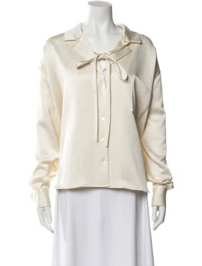 Pre-owned Alexis Tie Neck Long Sleeve Blouse