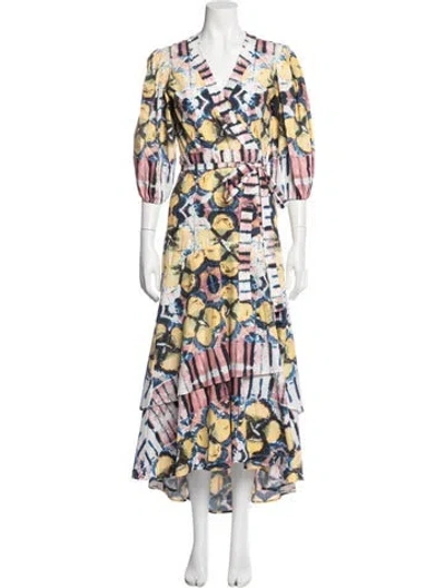 Pre-owned Alexis Tie-dye Print Long Dress In Multi