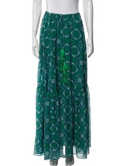 Pre-owned Alexis Tie-dye Print Long Skirt In Green