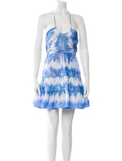 Pre-owned Alexis Tie-dye Print Mini Dress In Blue