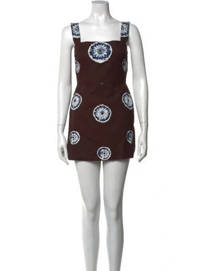 Pre-owned Alexis Tie-dye Print Mini Dress In Brown