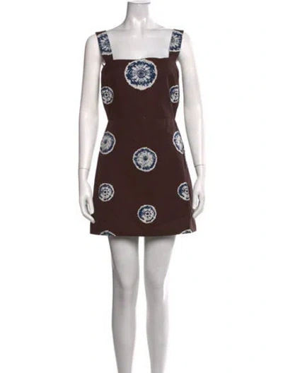 Pre-owned Alexis Tie-dye Print Mini Dress In Brown