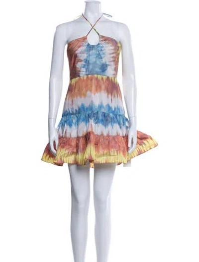 Pre-owned Alexis Tie-dye Print Mini Dress W/ Tags In Neutral