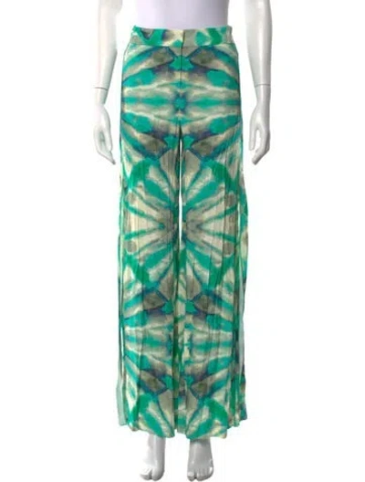 Pre-owned Alexis Tie-dye Print Wide Leg Pants In Blue