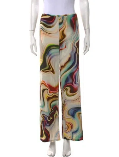 Pre-owned Alexis Tie-dye Print Wide Leg Pants In Neutrals
