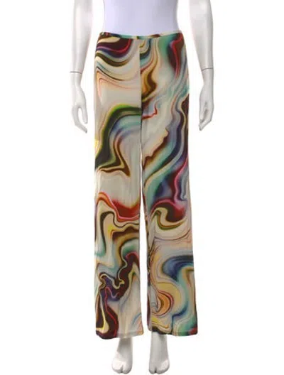 Pre-owned Alexis Tie-dye Print Wide Leg Pants In Neutrals