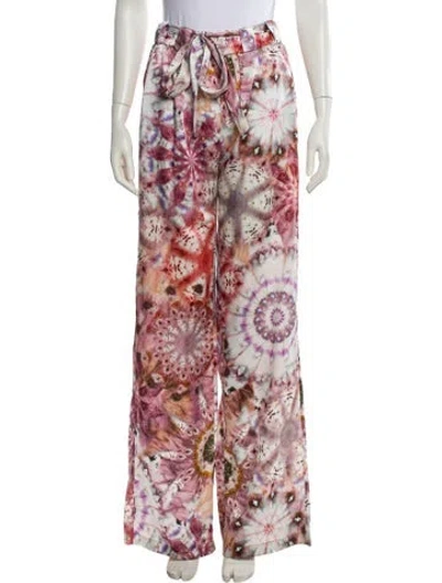 Pre-owned Alexis Tie-dye Print Wide Leg Pants In Pink