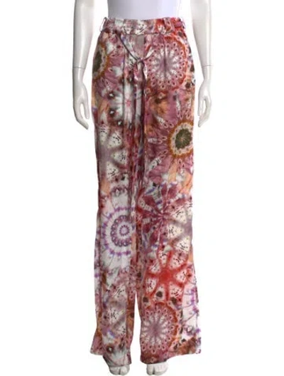 Pre-owned Alexis Tie-dye Print Wide Leg Pants In Pink