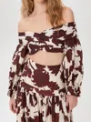 Alexis Trisha Top In Obsidian Brown In Burgundy