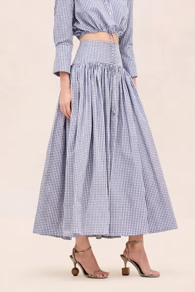 Alexis - Trunkshow Havara Skirt In Navy White In Blue