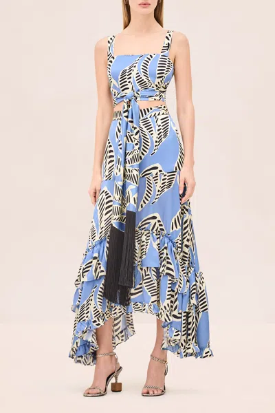 Alexis - Trunkshow Keen Top In Azure Print In Multi