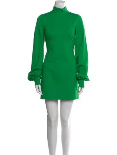 Pre-owned Alexis Turtleneck Mini Dress In Green