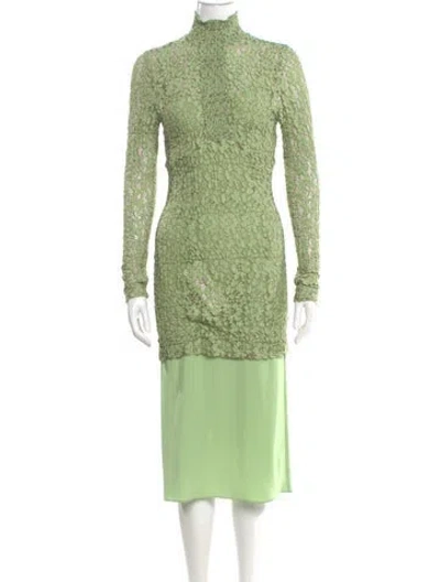 Pre-owned Alexis Turtleneck Mini Dress In Green