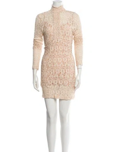 Pre-owned Alexis Turtleneck Mini Dress In Neutral