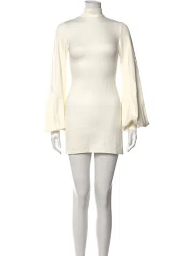 Pre-owned Alexis Turtleneck Mini Dress In Neutrals