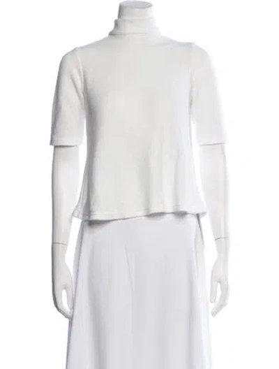 Pre-owned Alexis Turtleneck Short Sleeve Top In Neutrals