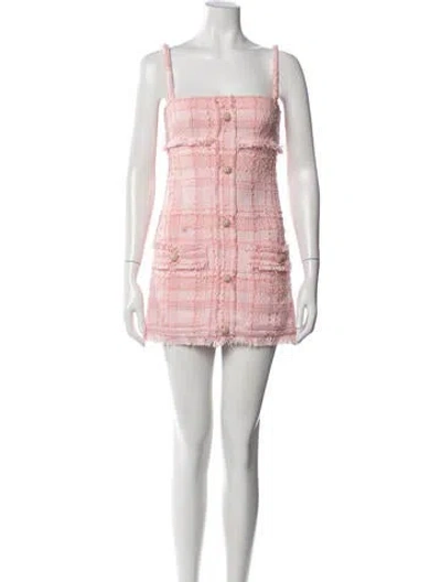 Pre-owned Alexis Tweed Pattern Mini Dress In Pink