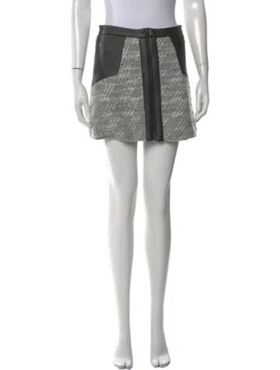 Pre-owned Alexis Tweed Pattern Mini Skirt In Gray
