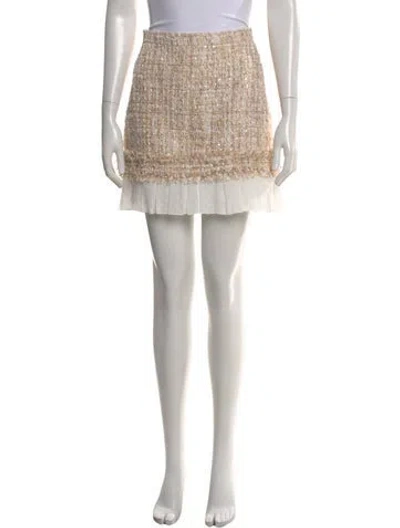 Pre-owned Alexis Tweed Pattern Mini Skirt In Neutral