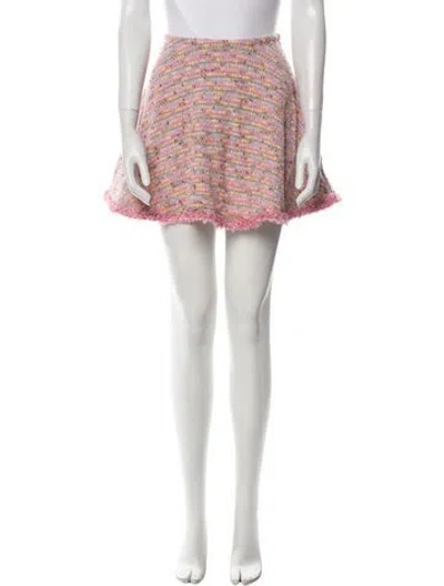 Pre-owned Alexis Tweed Pattern Mini Skirt In Pink