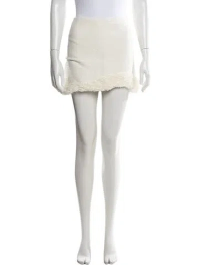 Pre-owned Alexis Tweed Pattern Mini Skirt In White